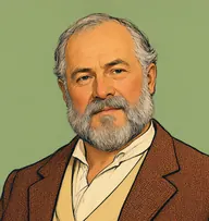 Illustrated portrait of Roger Ackroyd: about 57, thinning grey hair, balding on top, russet tweed Norfolk jacket with a cream waistcoat